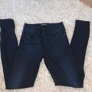 EXPRESS mid rise dark wash jeans